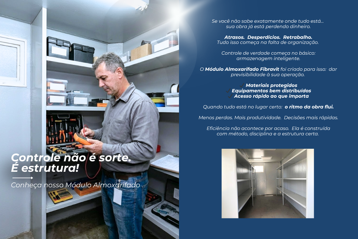 Container almoxarifado para obras: como organizar materiais e evitar prejuízos no canteiro