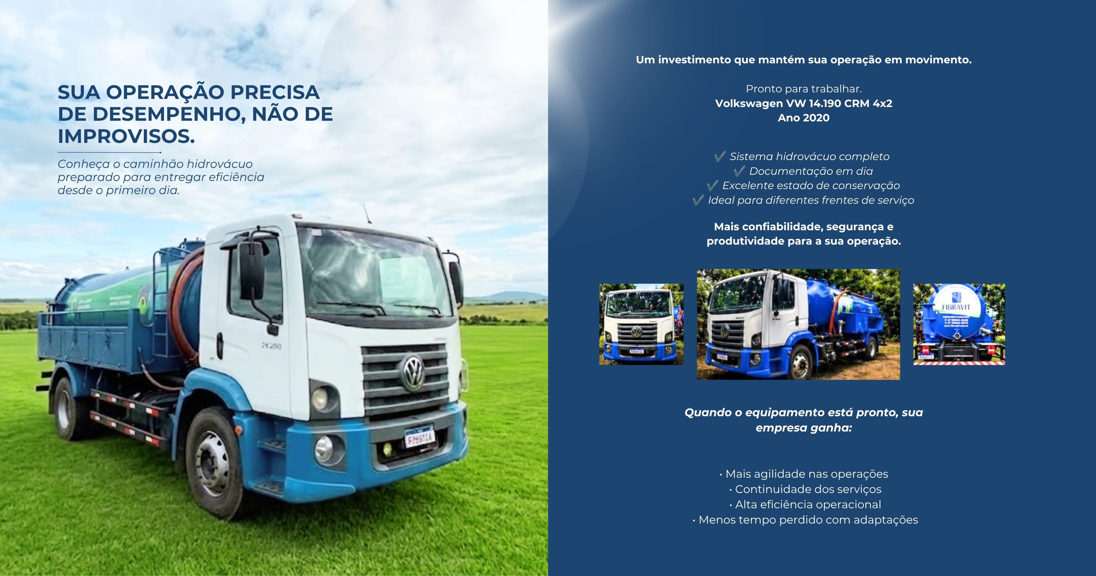 Caminhão hidrovácuo pronto para operação: por que isso faz diferença na produtividade da sua empresa