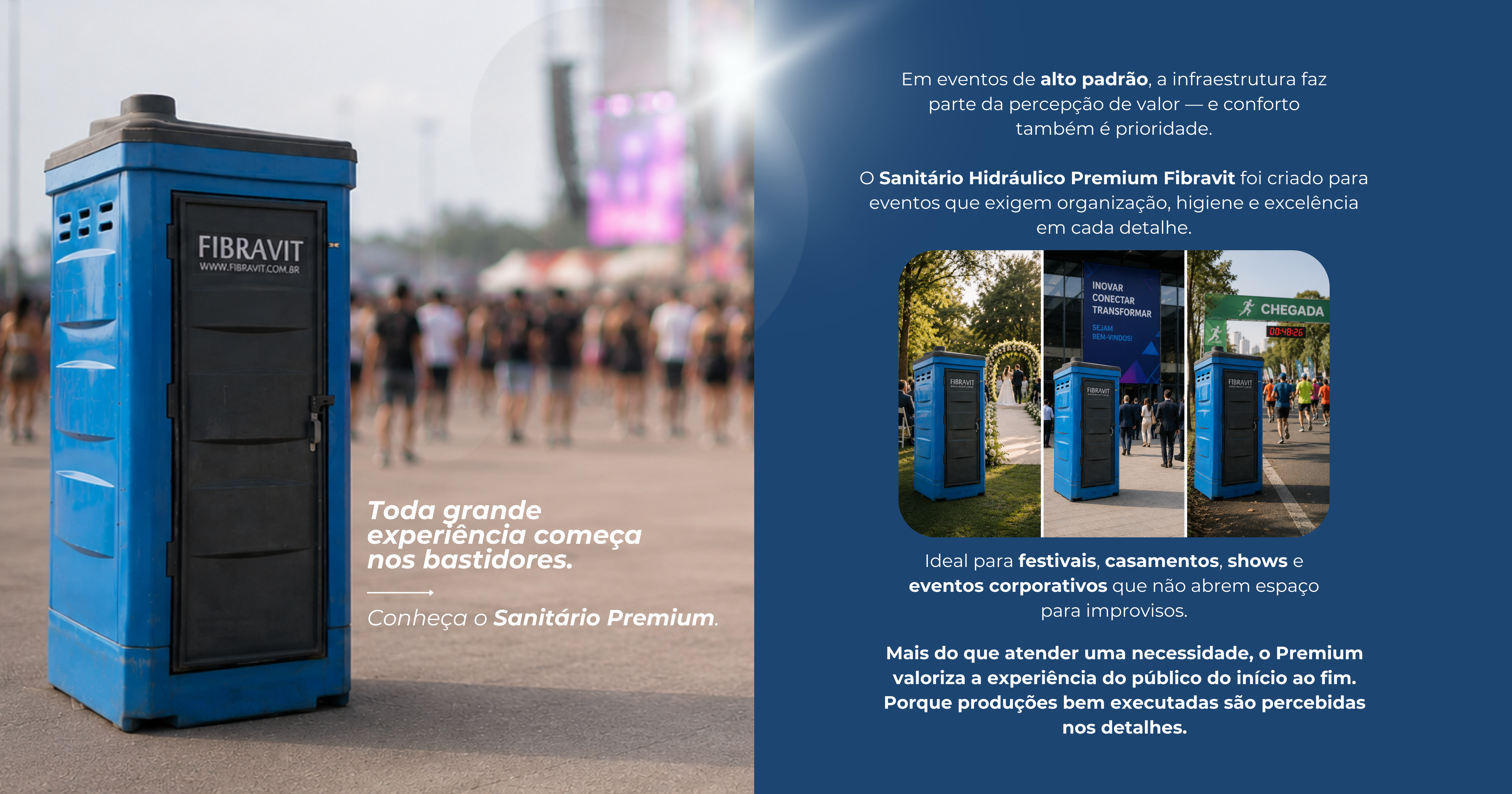 Sanitário hidráulico para eventos: por que essa escolha faz diferença em produções de alto padrão