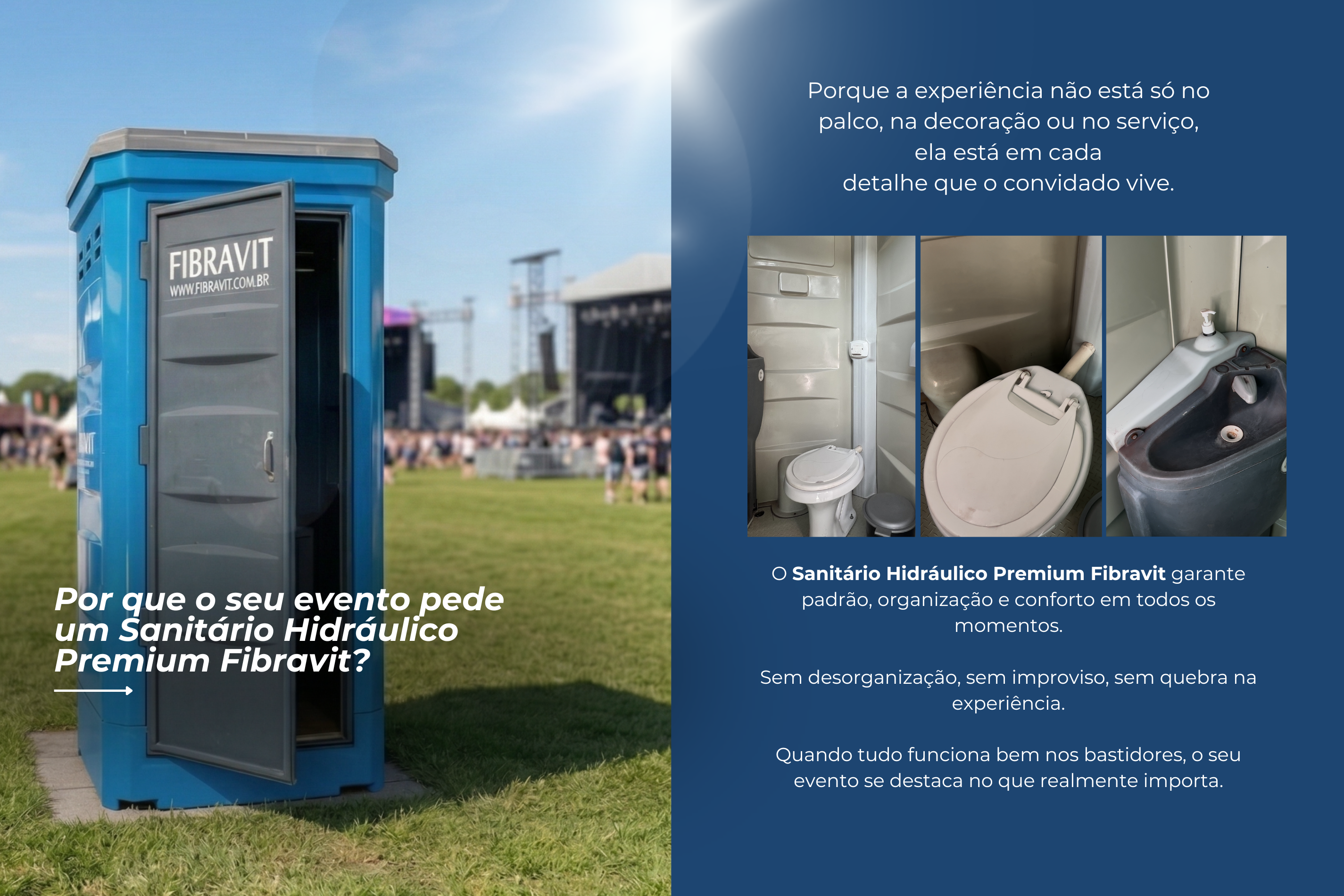 Sanitário hidráulico para eventos: vantagens do modelo premium